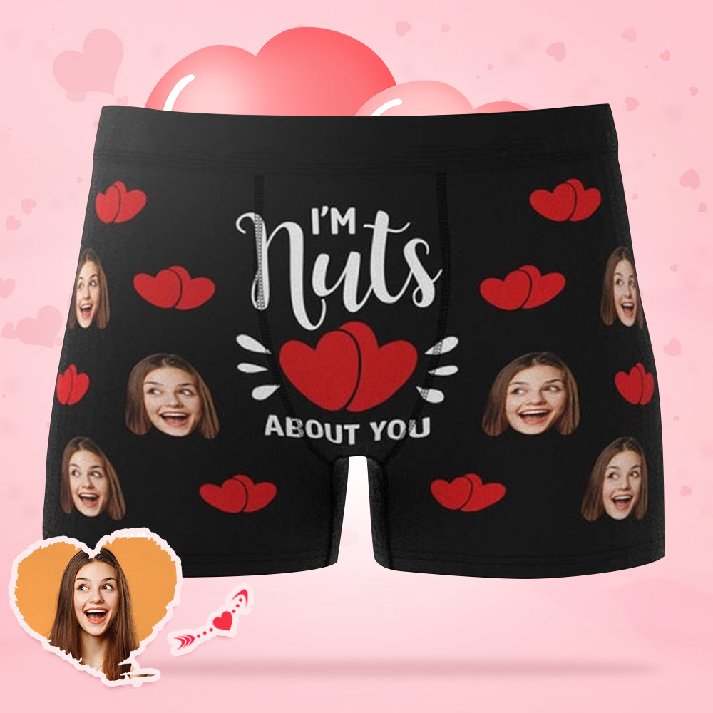 Custom Boxers Briefs,personalized I'm Nuts About You Underwear