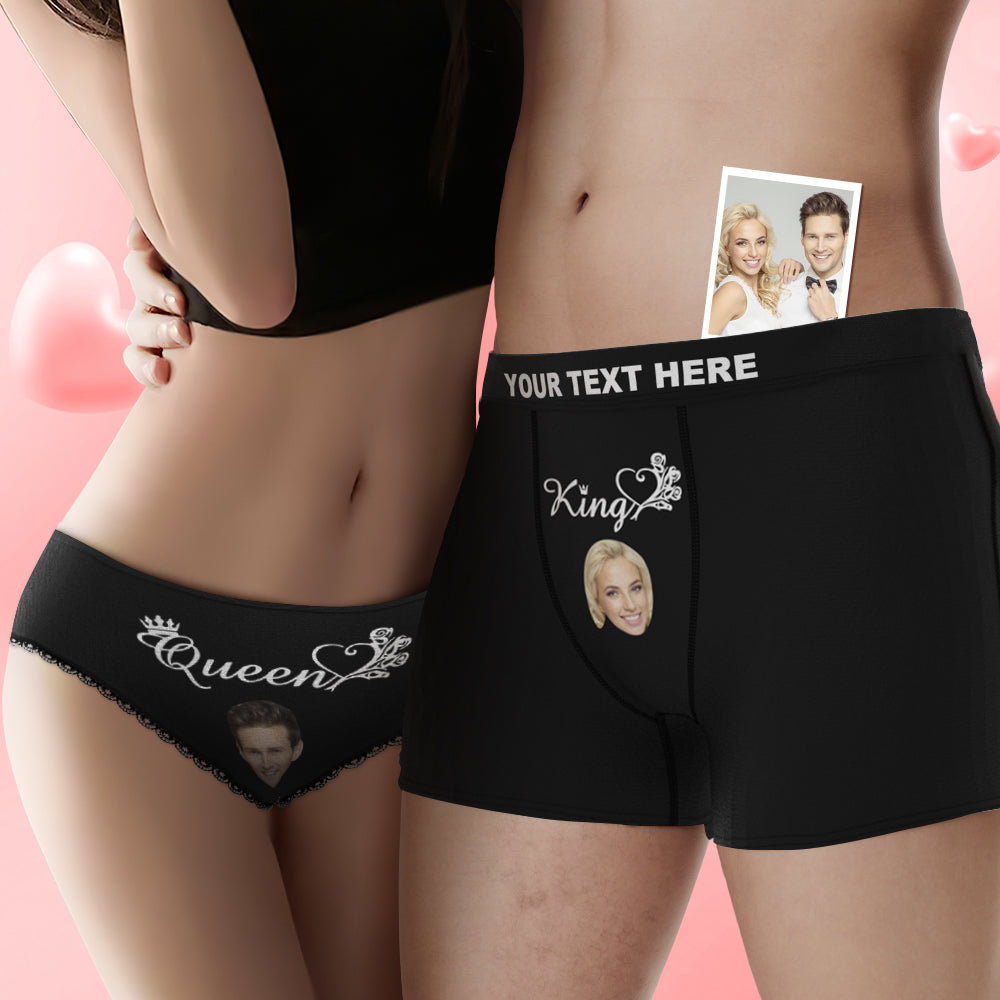 King and Queen Undies Set, Matching Underwear for Couples Gifts for Husband  and Wife Funny Valentines Day