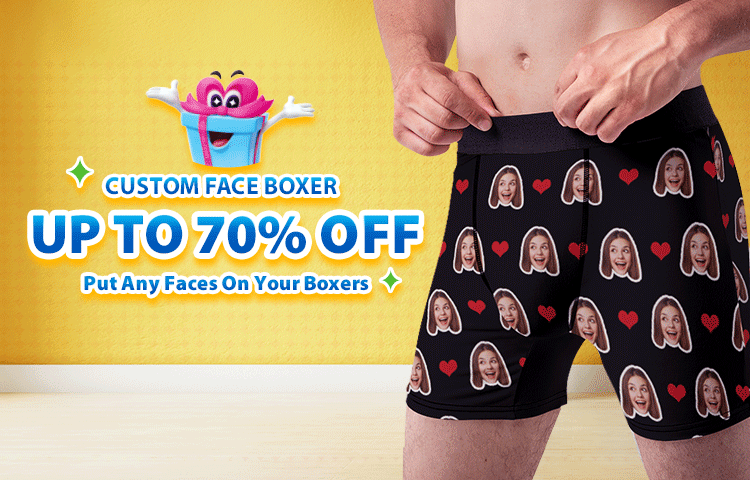 Custom Men's Faces Boxer, Personalized Underwear With Face, Birthday Gift  For Bo