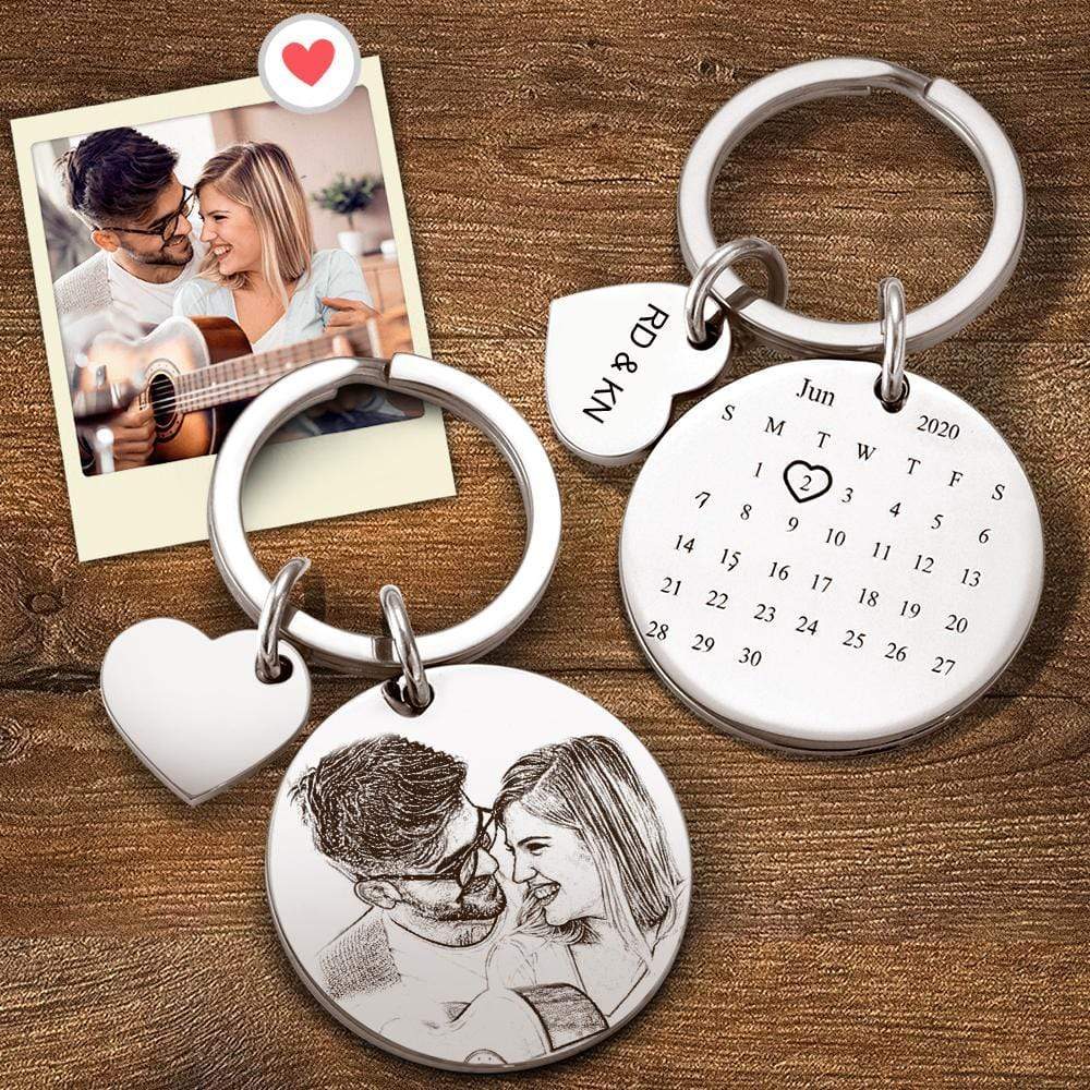 Personalized hot sale date keychain