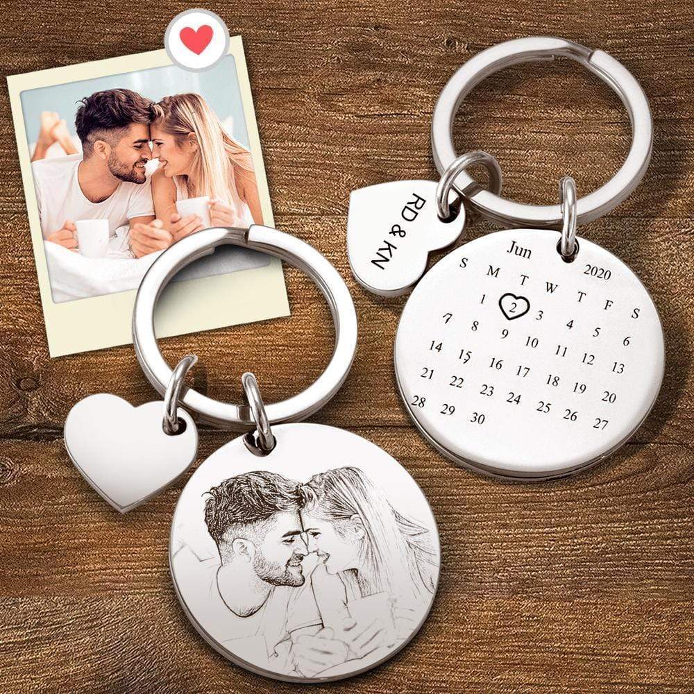 Personalised on sale date keychain